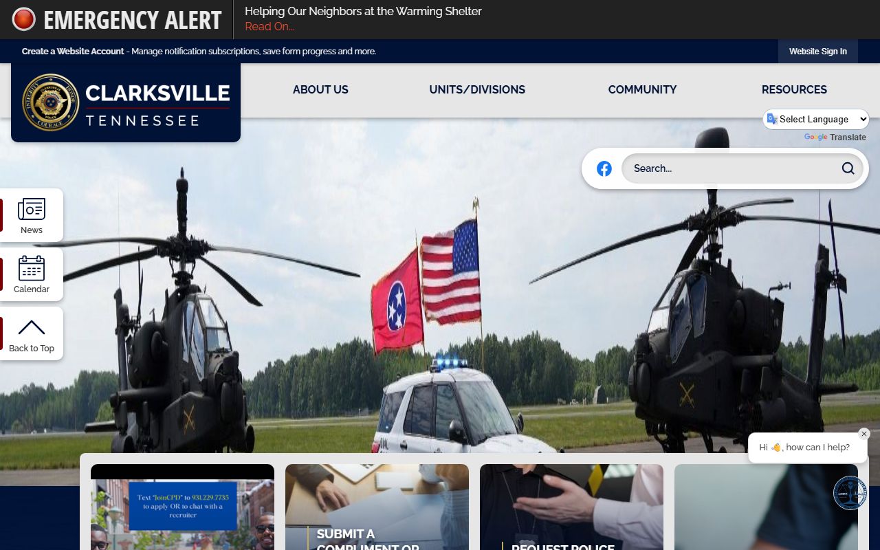 Clarksville Police Records Clarksville Police Department page