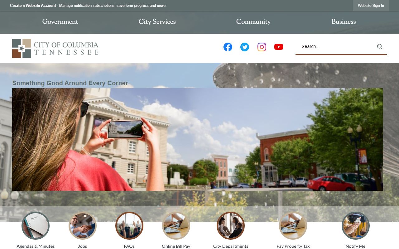Columbia Police Records main department page for police report access