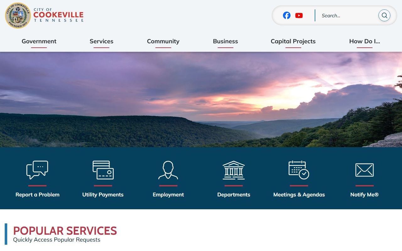 Cookeville Police Records page for the Cookeville Police Department