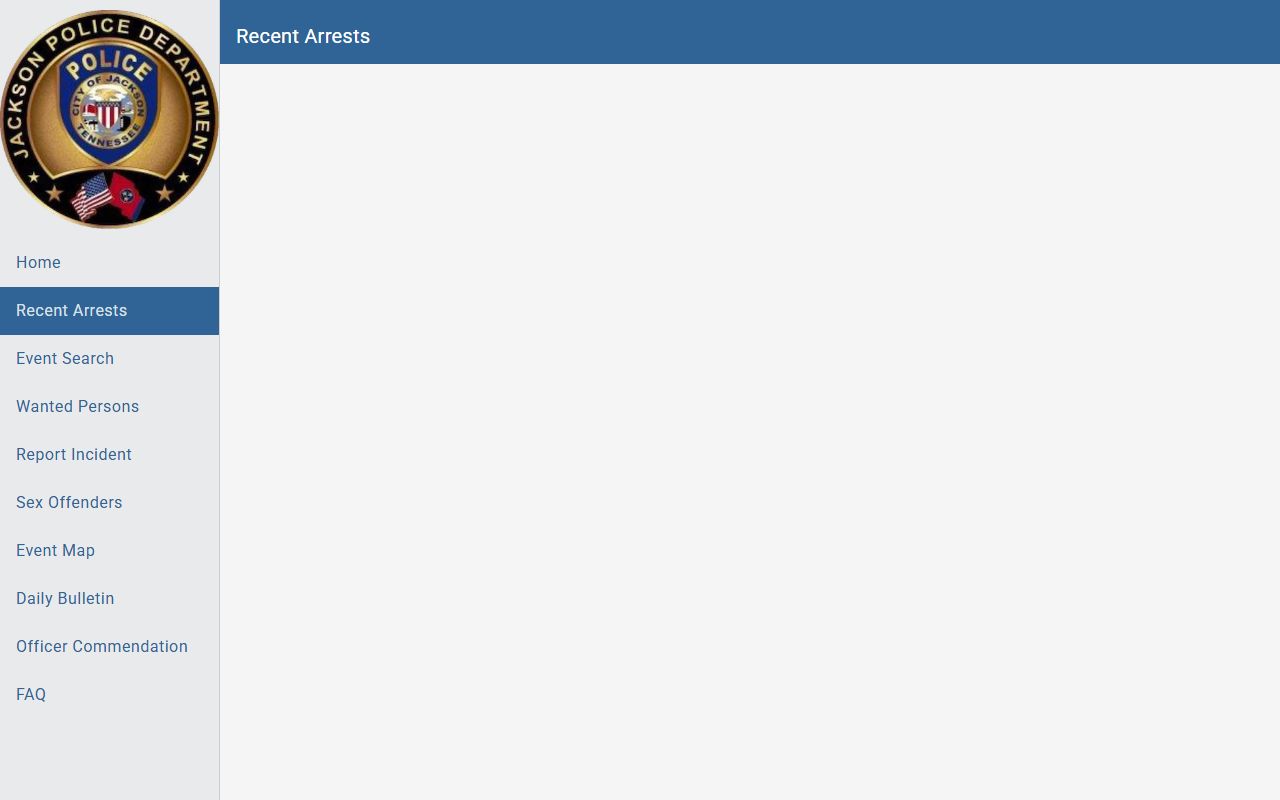 Jackson Police Records daily arrest reports portal