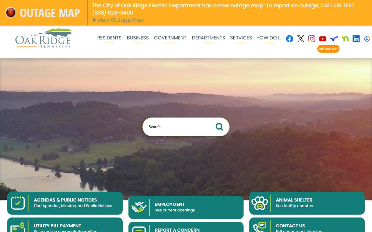 Oak Ridge Police Records page for the Oak Ridge Police Department