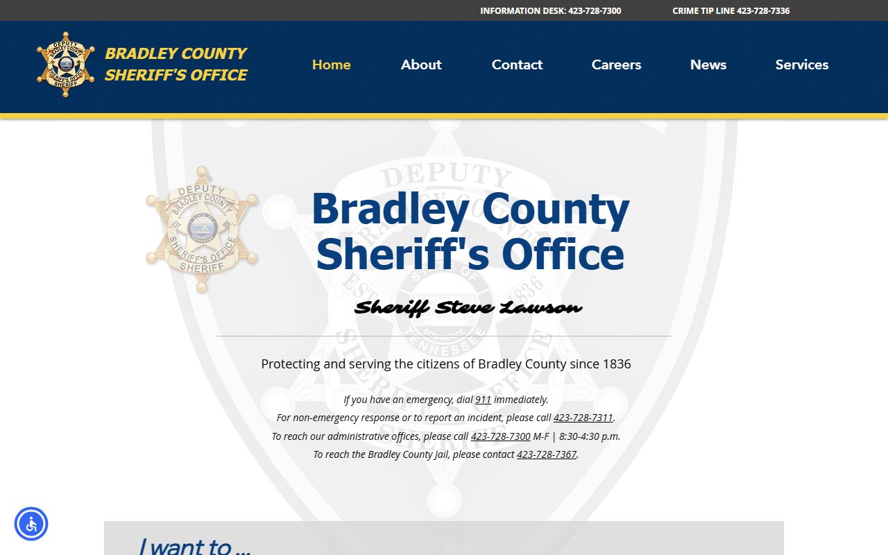 Bradley County Police Records sheriff office website