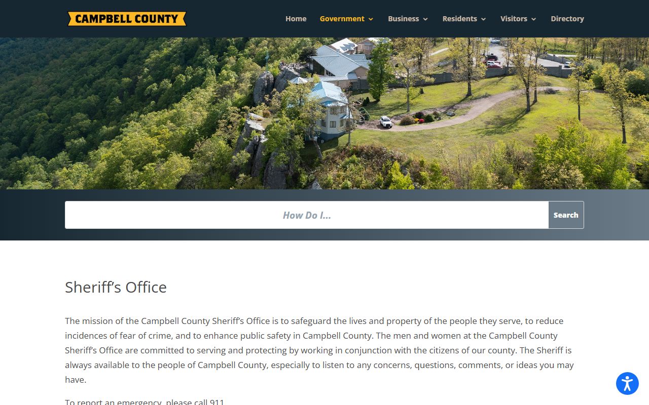 Campbell County Police Records sheriff office page and county law enforcement contact