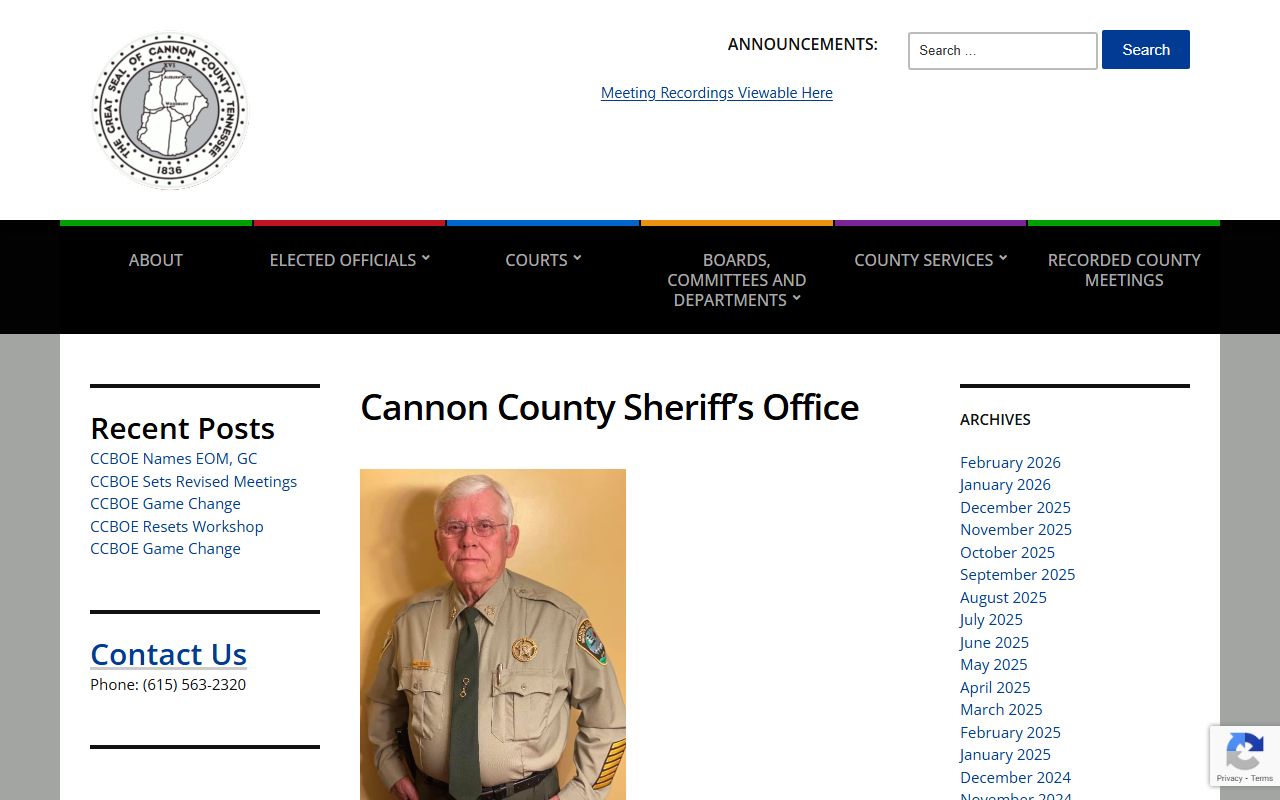 Cannon County Police Records sheriff office page for local search and request contacts