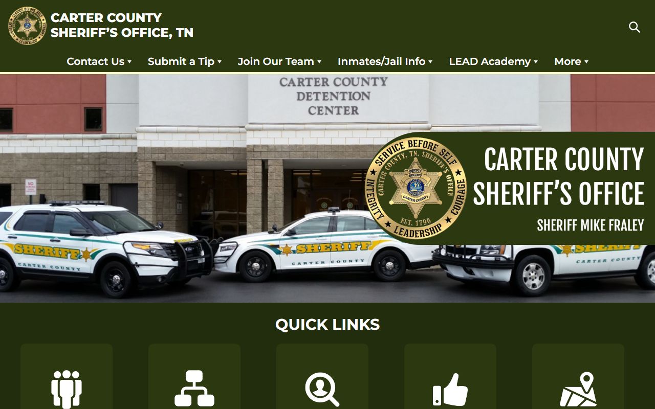 Carter County Police Records inmate roster and sheriff records page