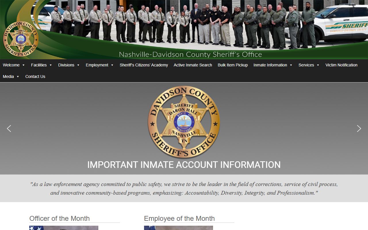 Davidson County Police Records sheriff office website and county records access