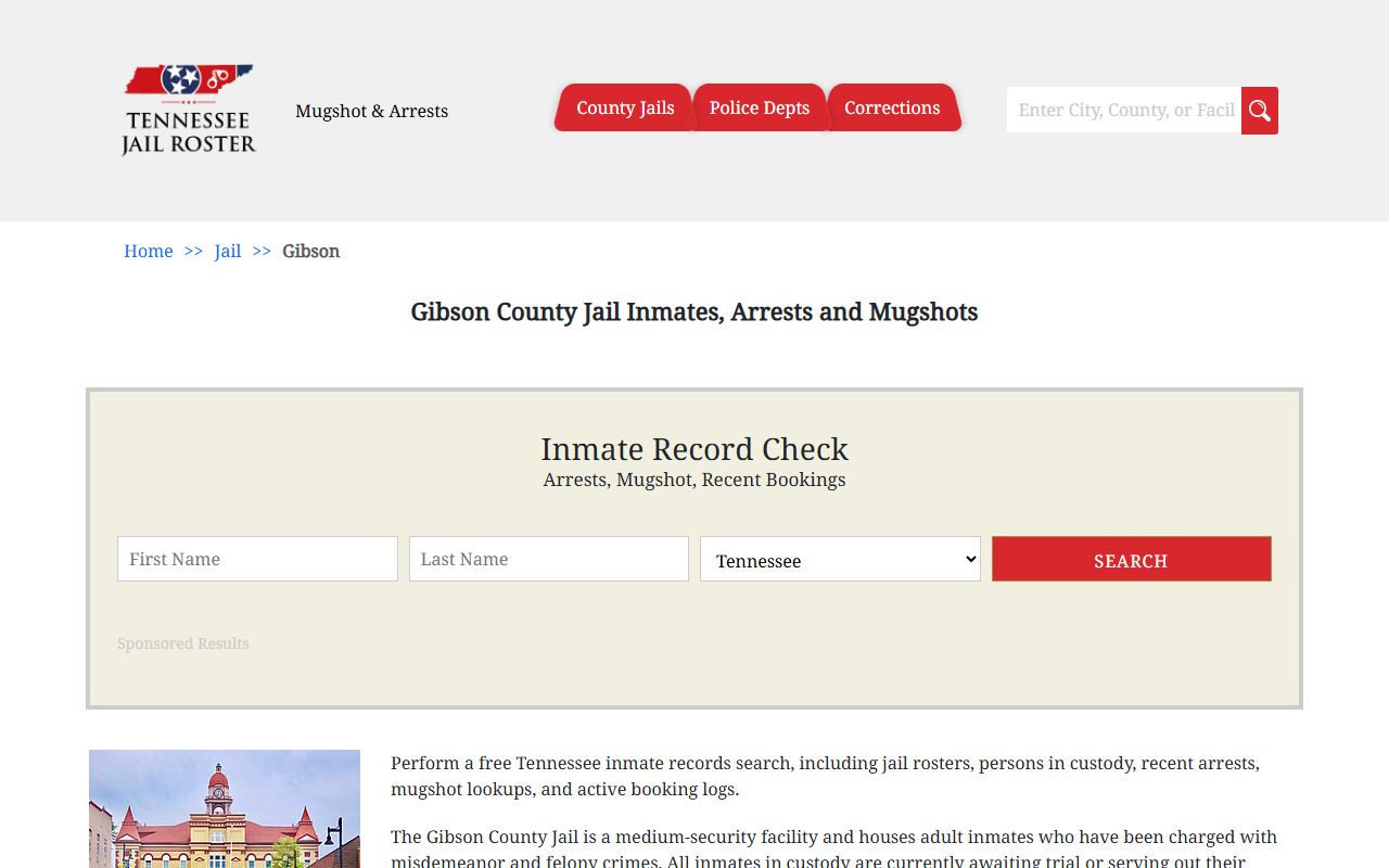 Gibson County Police Records correctional complex reference image used as a secondary visual aid