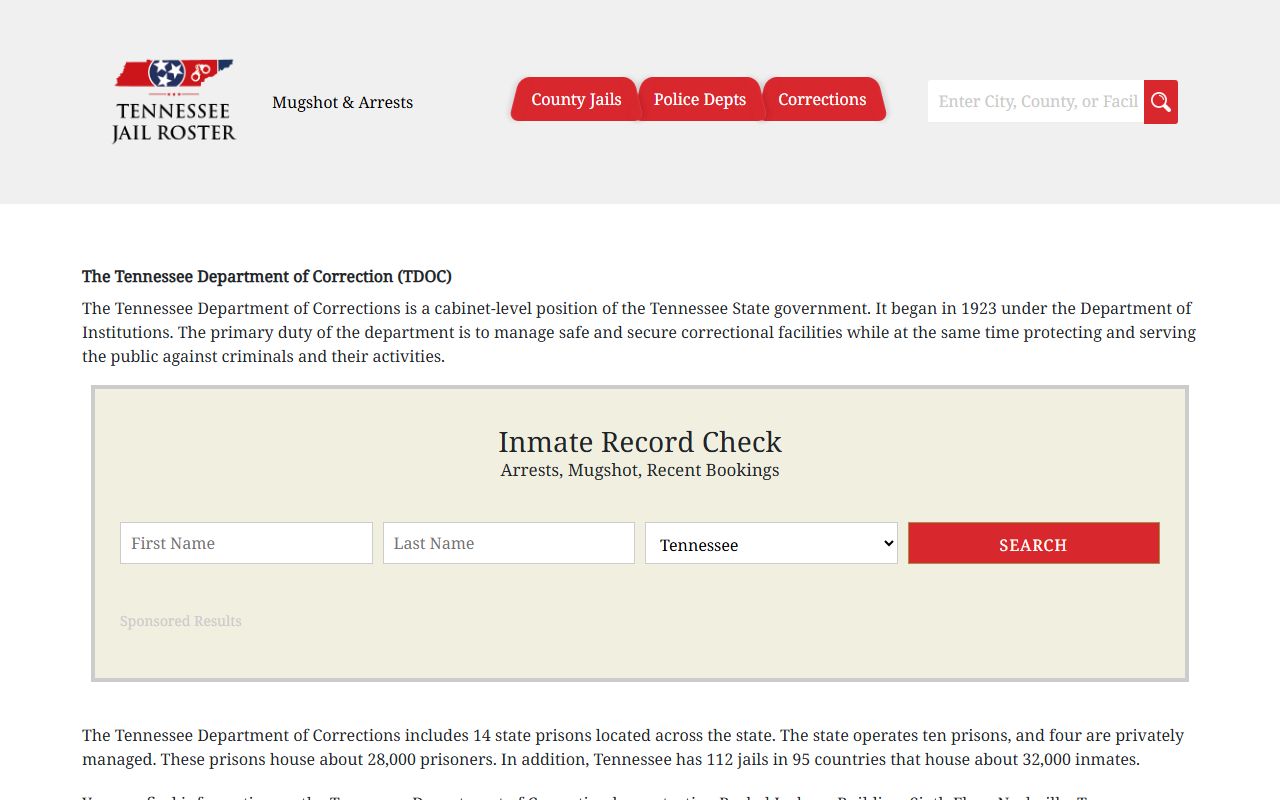 Johnson County Police Records jail listing reference used only as a secondary lead