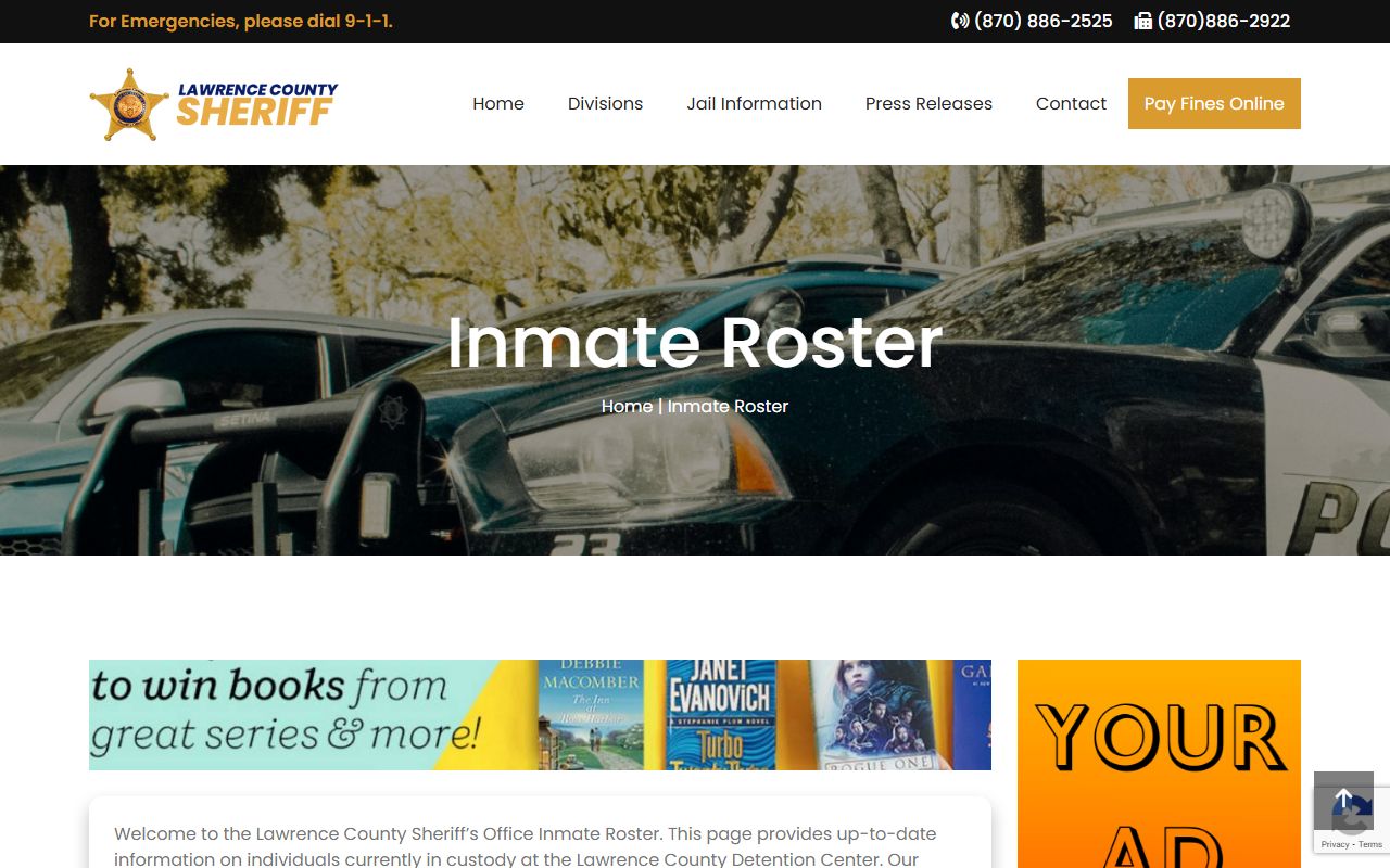 Lawrence County Police Records sheriff office and inmate roster image