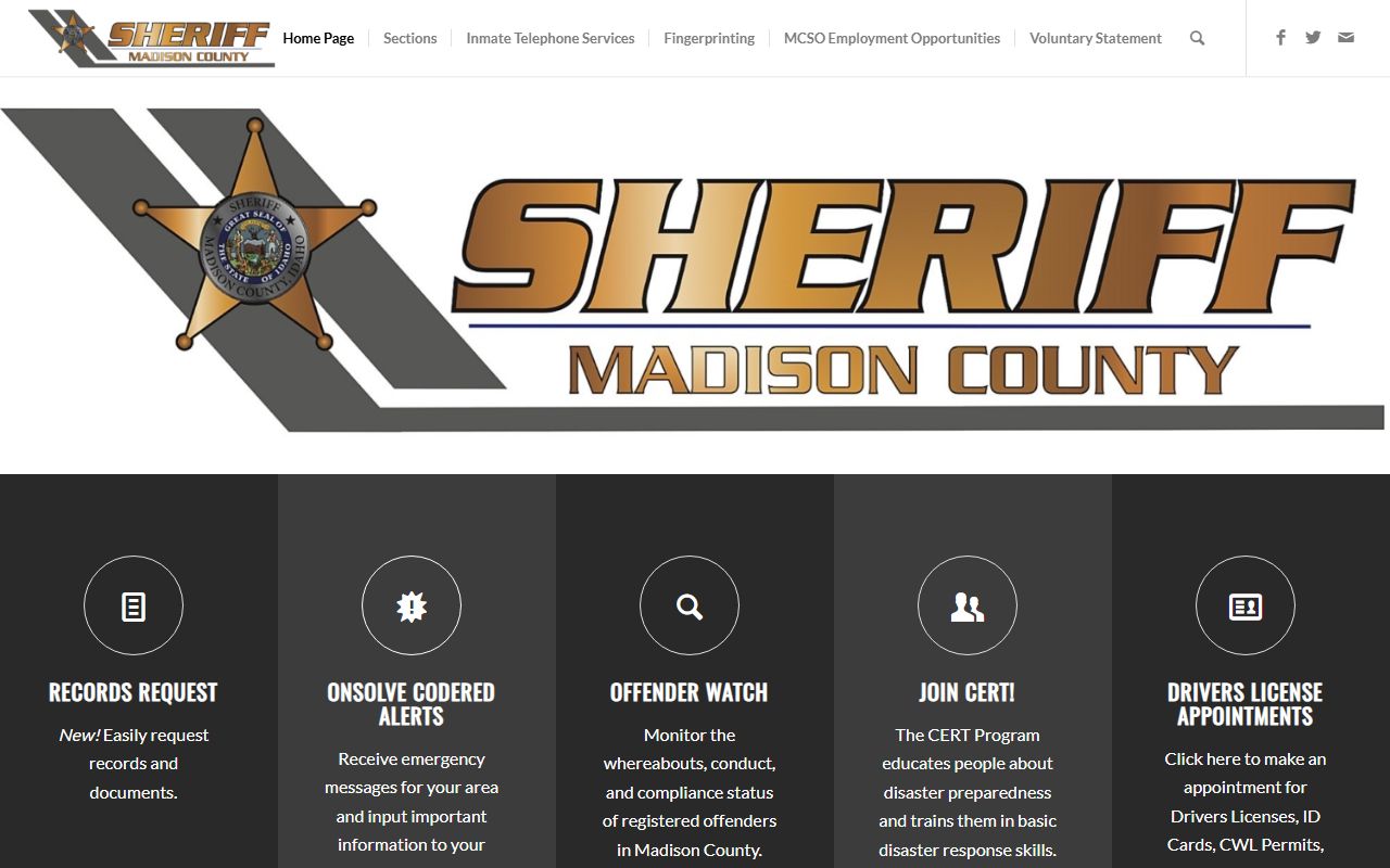 Madison County Police Records sheriff office and jail roster reference