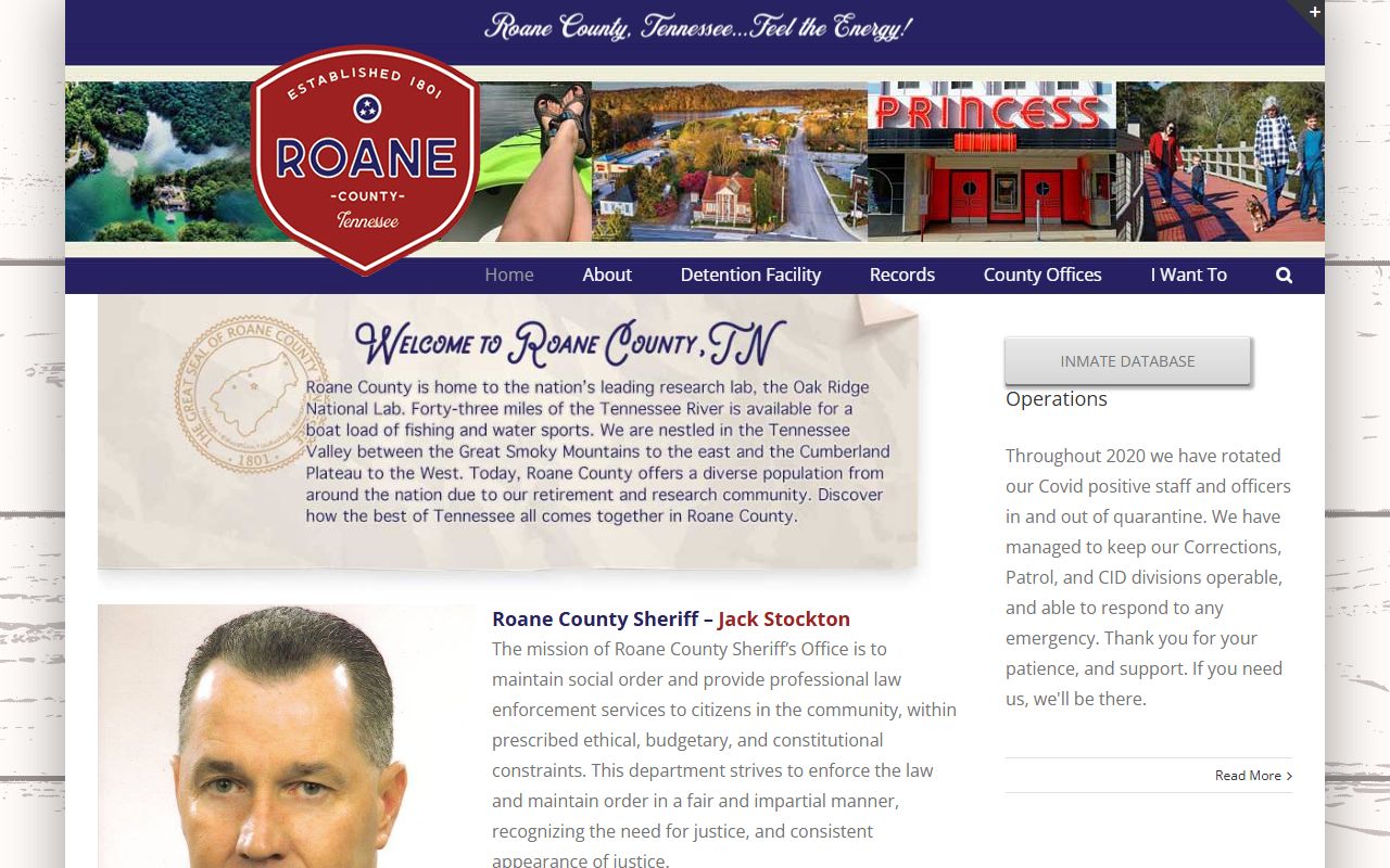 Roane County Police Records sheriff office and jail roster reference